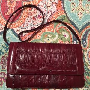 Vintage EEL Skin handbag purse Pristine Condition!